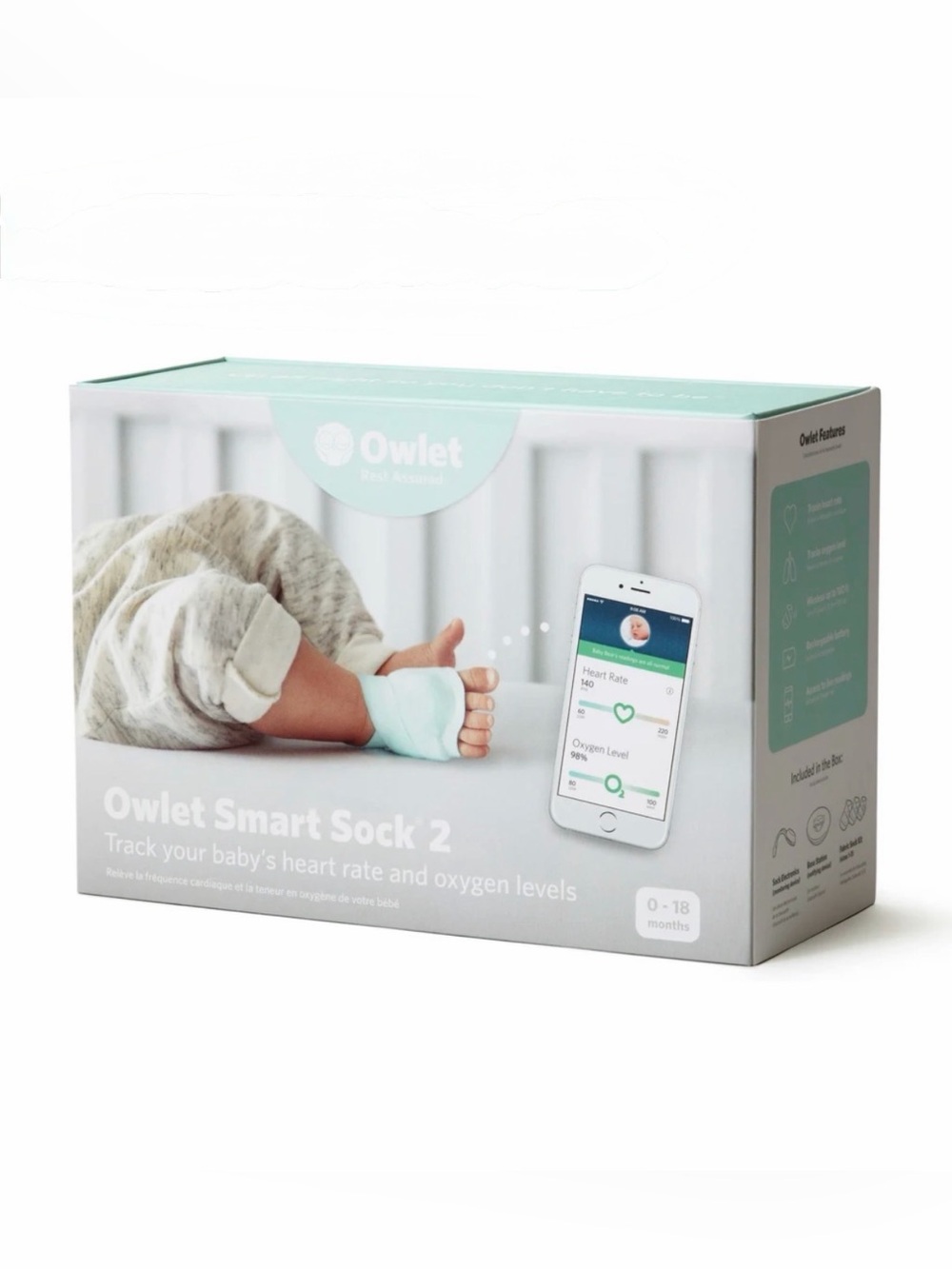 Owlet Smart Sock 2, Mint Green